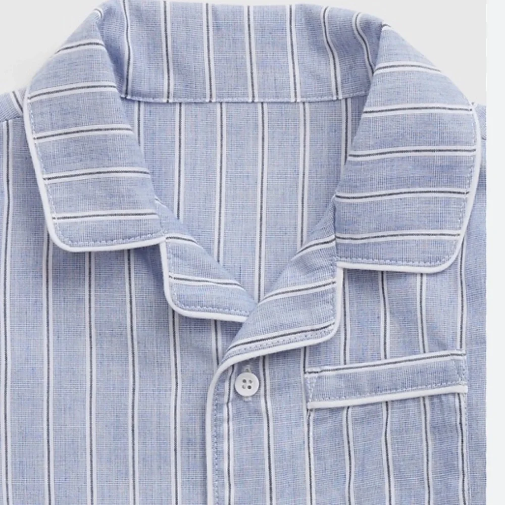 Gap 100% Recycled Striped PJ Set | Size 8 Unisex Color Blue stripe
